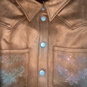 Fashion Nova Brown Blazer with Embellished Details
